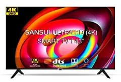 Sansui 43 inch (109 cm) Certified JSW43ASUHD (Mystique Black) (2022 Model) | with Dolby Audio and DTS Android 4K Ultra HD LED TV